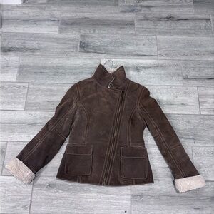 Elegant Brown Leather Jacket for Women